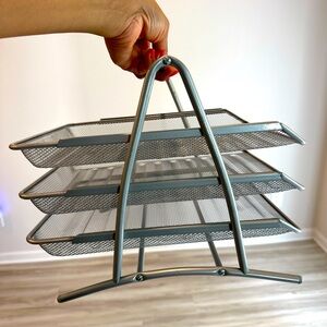 3 Tier Wire Paper Tray Holder Used for Books